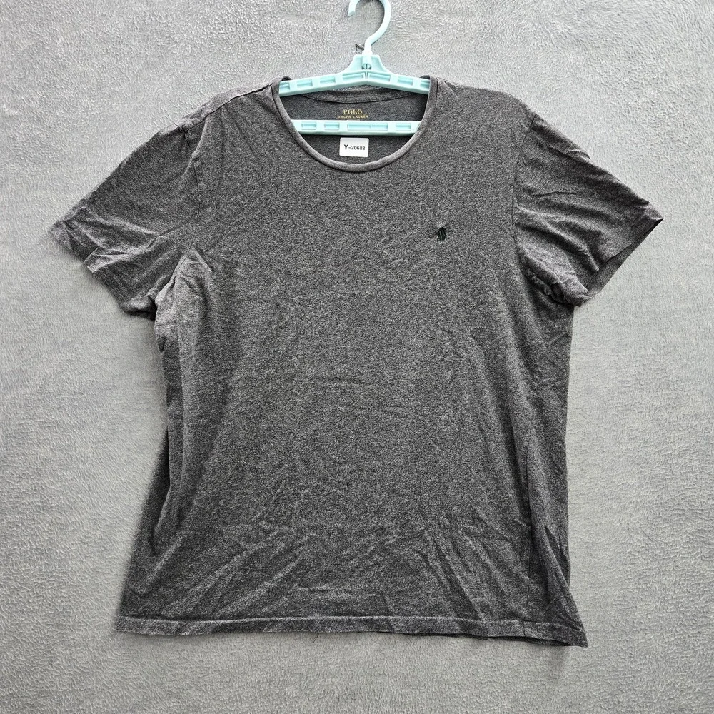 Polo Ralph‎ Lauren Men Shirt XL Gray Pony Embroidery Short Sleeve